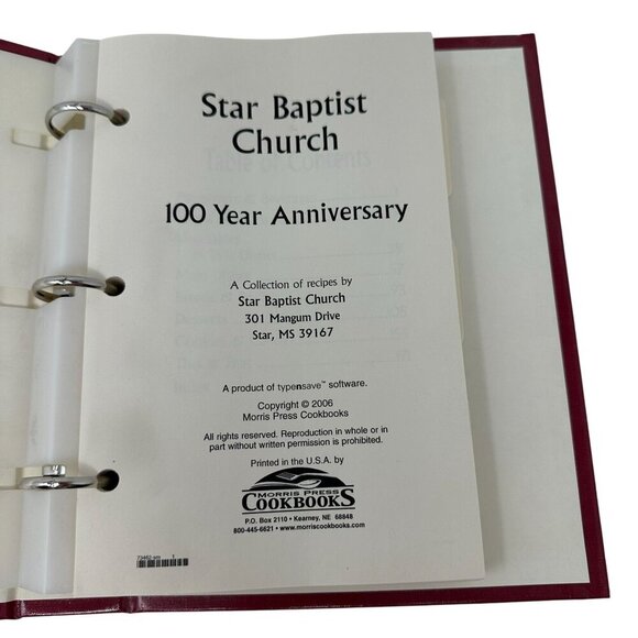 Star Baptist Church Cookbook 100 Year Anniversary Hardcover Binder Recipes 2006 - Picture 2 of 9